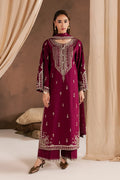 Ready to Wear Burgundy Cambric 3Pc Dress